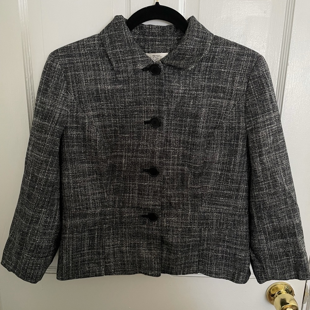 Black and Gray 10 LOFT Tweed Blazer - Picture 2 of 5